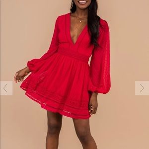 Red Swiss dot dress NWOT